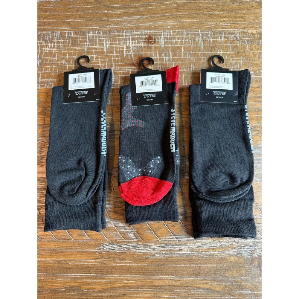 NWT Steve Madden Mens Crew Socks LOT Rose Skateboard Grey Black‎ 6-12.5 Novelty